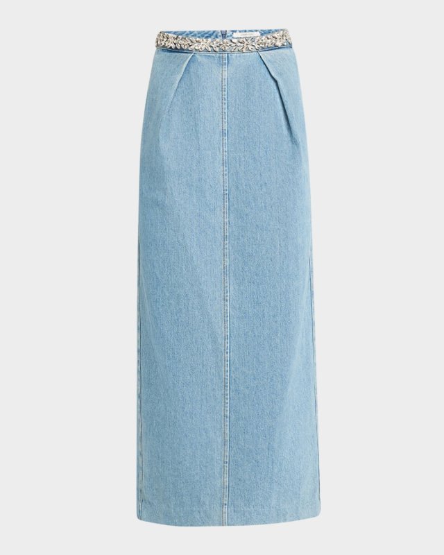 Crush Embellished Denim Skirt
